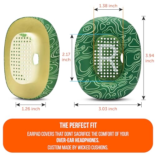 WC SweatZ Max - Patented Silicone Sweat Covers for AirPods Max 1 | Made by Wicked Cushions | (Does Not Fit AirPods Max 2). Sweatproof, Full Earpad Protection | Emerald Tide - color: Emerald Tide
