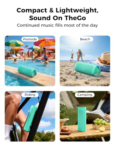 Bluetooth Speaker, 20W HD Sound, Portable Wireless, IPX5 Waterproof, Up to 24H Playtime, TWS Pairing, for Home/Party/Outdoor/Camping/Beach Essentials, Electronic Gadgets, Birthday Gift (Teal) - color: Teal