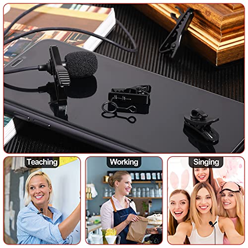 TOODOO 36 Pcs Lapel Microphone Clips Replacement Kit 18 Pieces Lapel Mic Windscreen Foam Covers and 18 Pieces Metal Lav Mic Tie Clips & Plastic Wire Clip for Interview Video