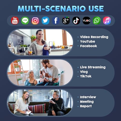 Mini Wireless Lavalier Microphone for iPhone iPad Android | 2 in 1 USB-C Mini Mic; Crystal Clear Recording; for YouTube Vlog TikTok Podcast; 4 Extra Windscreens