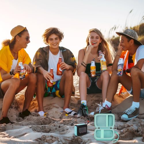 Speaker Case for JBL Go 5/4/3, Case Only | Hard Case, Mesh Pocket for Charging Cable, Compact Travel Carry, Speaker Not Included, Mint - color: Mint