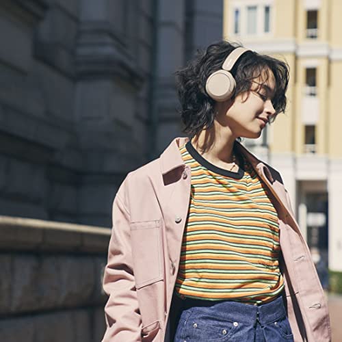 Sony WH-CH520 Best Wireless Bluetooth On-Ear Headphones with Microphone for Calls and Voice Control, Up to 50 Hours Battery Life with Quick Charge Function, Includes USB-C Charging Cable - Beige - color: Beige