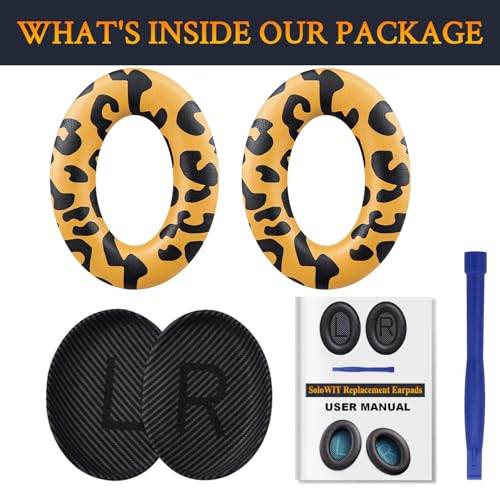 Replacement Earpads Cushions for Bose QuietComfort 35 (QC35) & Quiet Comfort 35 II (QC35 ii) Headphones, Ear Pads with Softer Leather, Noise Isolation Foam, Added Thickness (Tiger Stripes) - color: Tiger Stripes