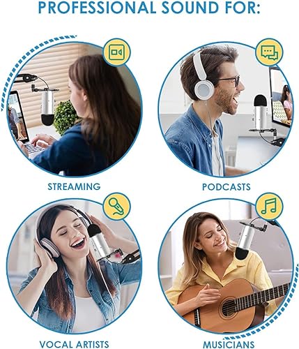 2 Pack Microphone Pop Filter for Blue Yeti Microphones Thick Foam Windscreen Handheld Professional Mic Cover for Blue Yeti, Yeti Pro