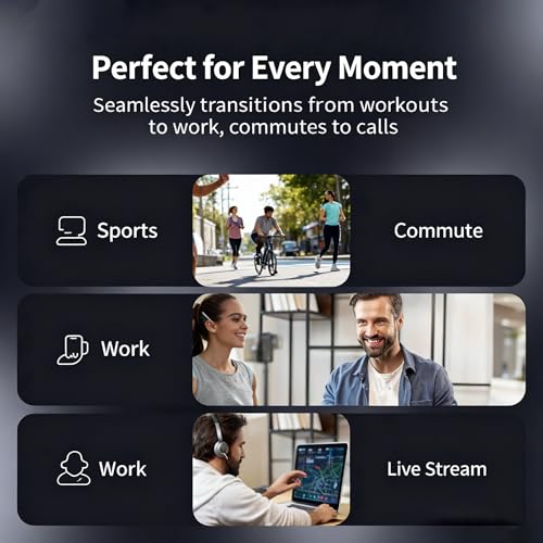 Retractable Neckband Bluetooth Headphones, Bluetooth 6.0 Wireless Neck Earbuds with Auto Retractable Ear Cables, 24H Playtime HiFi Deep Bass Stereo Headset for Sports Workout Commute Work Meeting