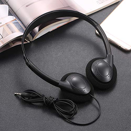 Classroom Headphones Bulk 12 Pack Class Set for School Students Kids and Adult -Sturdy Wired 3.5mm Plug (Black, 12 Pack) - color: Black, size: 12 Pack