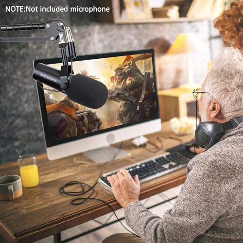 SUNMON Shure SM7dB Boom Arm Mic Stand - Mic Boom Arm with Foam Mic Cover Compatible with Shure SM7dB, Adjustable Microphone Arm with Cable Sleeve By SUNMON - size: Shure SM7DB with foam cover (Basic Model)