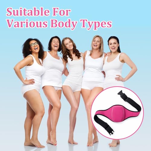 Microphone Belt Holder, Adjustable Mic Belt for Fitness Neoprene Sweat Absorbent Waistband Pouch Case for Fitness Instructor, Teacher, Speaker, Theatre (Rose Red)