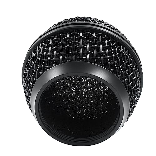 2 PCS Microphone Ball Head Mesh Grill, Black | Microphone Head Replace, Compatible with SM58, SM58LC, SV100, RK143G, Wireless Vocal Mic Head Cover - color: Black