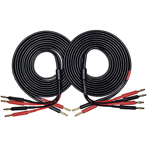 CNCESS Banana Plug Splitter Speaker Cable, 10 ft, 2-Pack - size: 10 feet