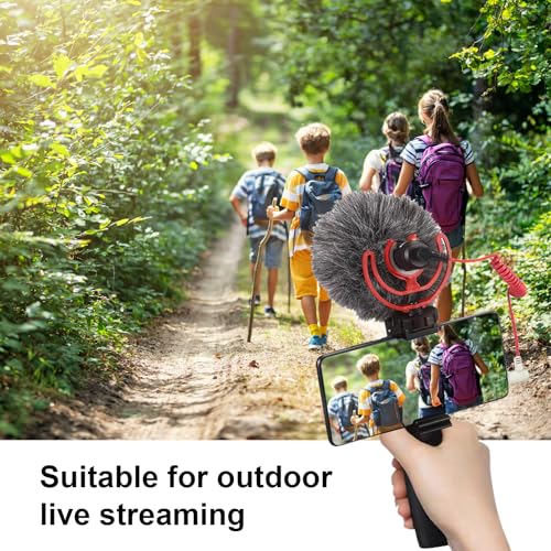 3.5mm TRS to TRRS Microphone Cable, Coiled Spring Aux Cord with Gold-Plated Connectors, 2FT Extended for Noise-Free Recording, Compatible with Rode SC7, BOYA, Smartphone, iPhone, Camera, DSLR