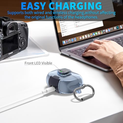 for Bose Ultra Open Earbuds Case with Secure Lock & Phone Stand, Soft TPU Shockproof Protective Clear Case for Bose Open Ear Earbuds Accessories with Cleaning Pen & Keychain (Light Blue) - color: Clear Light Blue