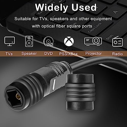 Fiber Optic Cable Extender Coupler Optical Toslink Digital Audio Female to Female Adapter Connector Extension Jack for Optical Plug Male Cord, 4 Pcs