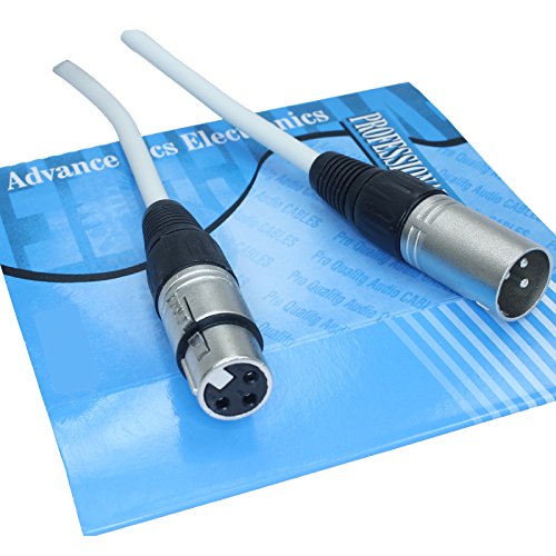50 Foot Male to Female XLR Microphone Cable (White) - color: White