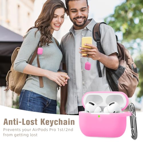 Night-Glow AirPods Pro Case Cover, Hamile Silicone Cases with Keychain Accessories for Apple Airpod Pro 1st/2nd Case 2019 2022, Women Men - color: 1-Nightglow Purple