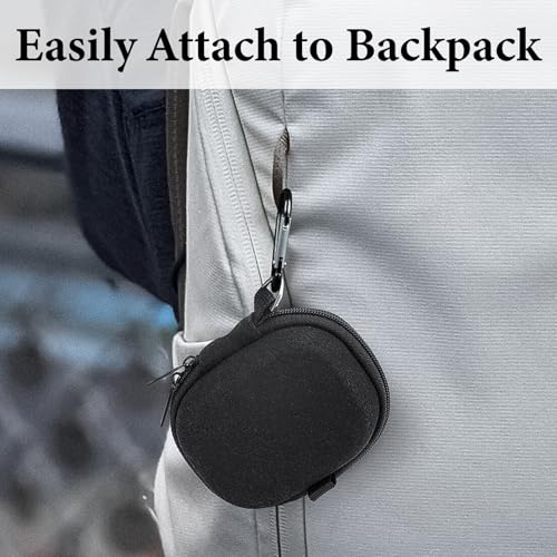 Geekria Shield Earbuds Case Compatible with Soundcore by Anker Liberty 4, 3 Pro, Life P3, Space A40, Replacement Hard Shell Travel Carrying Bag with Carabiner Clip (Black)
