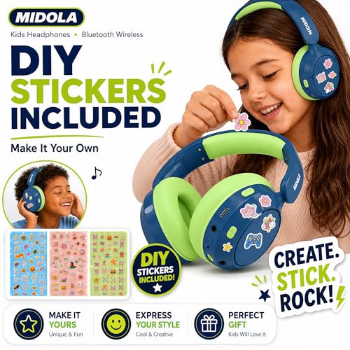 Kids Bluetooth Headphones Wireless,ANC, 68H,Safe Volume Limit 85/94dB Blue | Active Noise Cancelling,Adjustable Headband Foldable Over-Ear for Toddler Girls Boys Tablet/iPad,HD Stereo,Built-in Mic,Green - color: Deep Blue