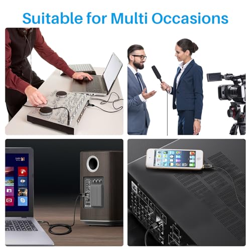 XLR to 3.5mm (1/8 inch) Microphone Cables, 1 Pack 6 Feet Oxygen-Free Copper 3-Pin Male to Male XLR Cables for Smartphone,Laptop, MP3 Player, Podcast Audio Mixer and More - size: 6 Feet, style: 1 Pack(XLR to 3.5mm Cables)