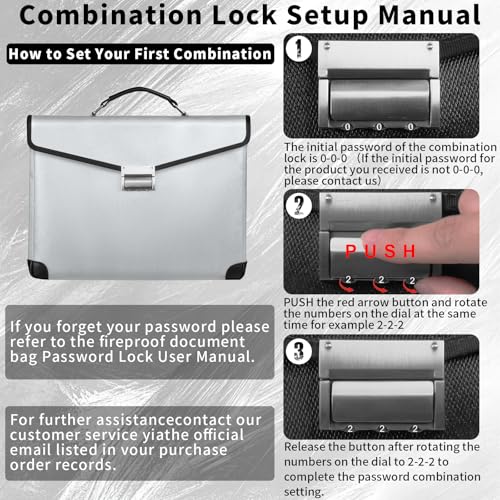 Fireproof Document Bag, 14.5" X11" X2.5", Silver | Fireproof Money Bag for Cash, With Metal Lock and Zipper, Fireproof&Waterproof Organizerm, Protects Valuables Legal Documents - color: Silver