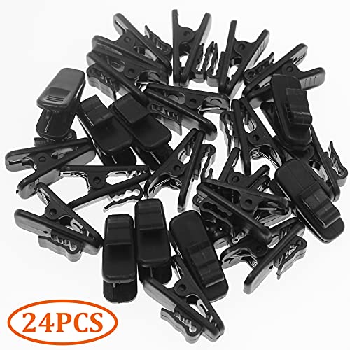 Bonsicoky Clips for Earphone Wire, 24 Pack, Black