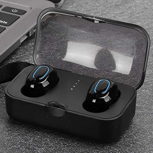 Mini Wireless Earphones HiFi Stereo Earbuds with Portable Charging Case, IPX5 Sports Headset True Bluetooth 5.0 for Running Gym and Smartphone, 3-4H Playtime, (Black)