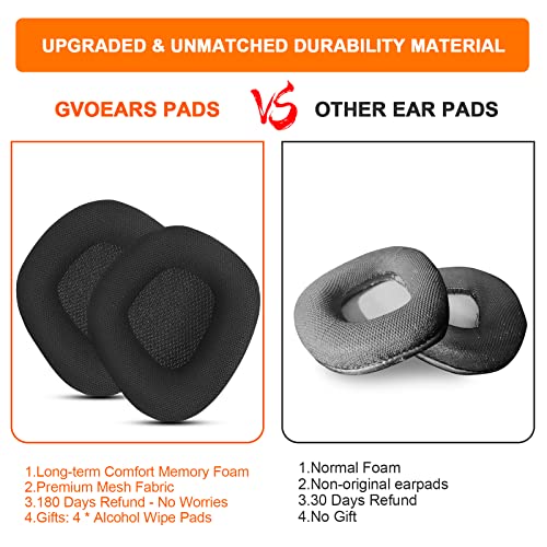 Replacement Ear Pads Cushions for Corsair Void & Corsair Void PRO RGB Wired/Wireless Gaming Headsets with Black Mesh Fabric, Memory Foam - Black - style: Full Mesh