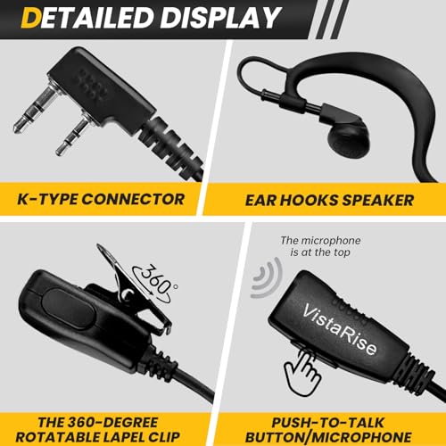 5pcs Walkie Talkie Earpiece with Mic for Retevis Pxton Baofeng