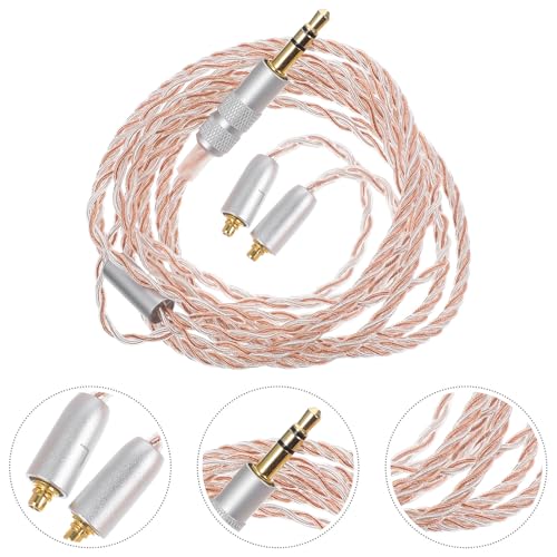 POPETPOP 5mm Earphone Extension Cable Silver Plated Cord Detachable Connector Wire Replacement Headphone Extension Cord for Wired Audio Devices
