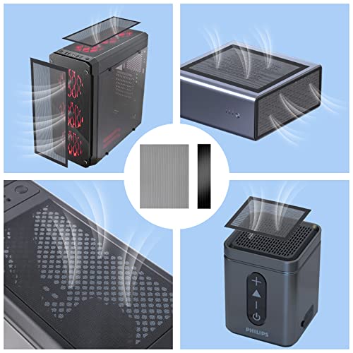 Cut-to-Fit Magnetic PC Dust Filter Mesh, 400x300mm PVC DIY Cover, 4 Pack | 1.0mm hole, Customizable dustproof cooling guard for gaming PC chassis, power supplies, electronics, home air vents.