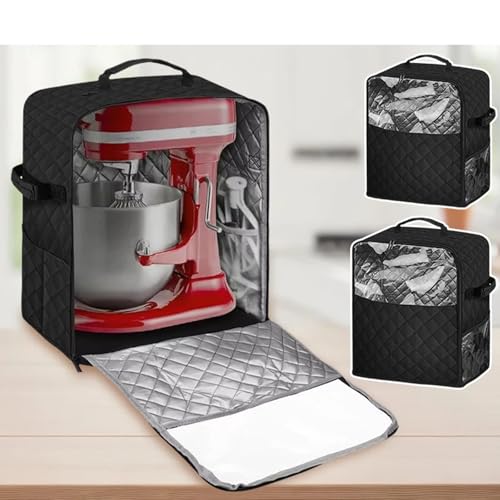 Vertical Mixer Protector, with Pockets, Fits 4.5QT-8QT Mixers for Machine Cover and Mixer Storage Bag - color: small