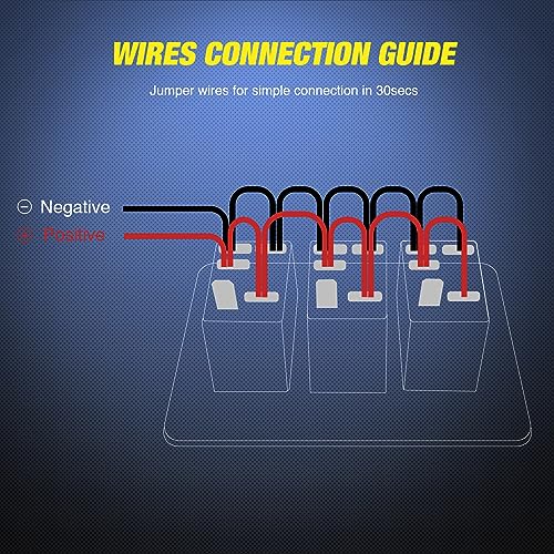 Nilight 3 Gang Aluminum Rocker Switch Panel Pre-Wired | 5 Pin ON Off Pinkish Purple Toggle Switches SPST 12V 24V Night Glow Stickers for Cars Marines Boats Campers RVs - color: Purple, size: 3 Gang