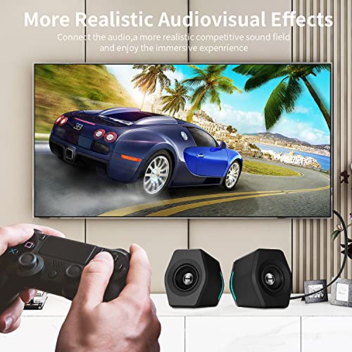3.5mm to 2 Male RCA Cable 25FT, Stereo Audio Adapter Braided Hi-Fi Sound Auxiliary Y Splitter, Metal Shell Shielded Aux RCA Y Cord Compatible with Smartphone MP3 Tablet Speaker - size: 25FT