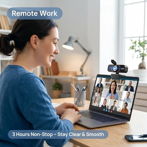the Webcam for PC that Just Works - Every Time All Platforms | Plug and Play No Driver Needed, Crystal Clear 1080p Full HD, Your Privacy Physically Protected, Mount It Anywhere in Seconds - color: Black with Tripod