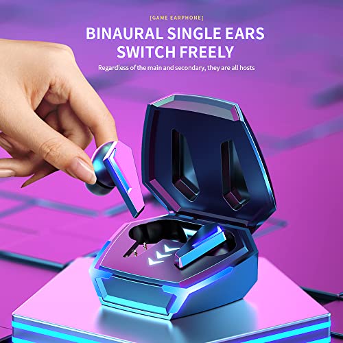 NW HANDA M10 Bluetooth Gaming Headphones True Wireless Earbuds with Bluetooth 5.2 HiFi Stereo Sound Microphone Game/Music Mode LED Light 40ms Ultra Low-Latency 24H Playtime Waterproof Earphones - color: Black