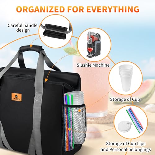 Carrying Bag for Ninja Slushine Machine,Easy Use | FS301/FS300/FS299/FS605 and Other Slushine Machines - Large Capacity, Perfect for Party, Travel & Tour