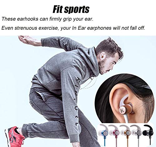 Silicone Replacement Earbuds Tips & Sports Earhook Earbuds Accessories | 3 Pairs L/M/S, Ear Fins & Stabilizers, Anti-Slip, Secure Fit, Noise Isolating, Universal for In-Ear Earphones