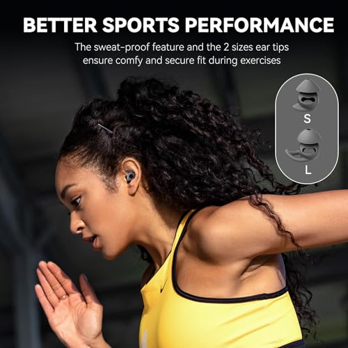 Sleepals Micro Sleep Earbuds for Side Sleepers | Sleep Headphones with Soft and Snug Fit | Moderate Noise Reduction (not ANC) | Small and Light, 4H Single Play, 28H with Charging Case (Black) - color: Black/Silver