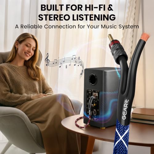 GEARit 12 Gauge Speaker Wire Banana Plugs CL2 Rated in-Wall 10 Feet Blue - color: Blue, size: 10 Feet