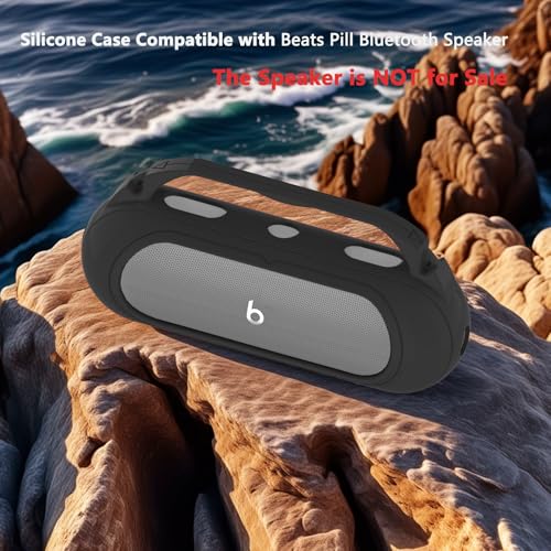 Silicone Case for Bitzee Magicals Interactive Toy Digital Pet | Protective Stand Holder for Beats Pill Bluetooth Speaker Accessories With Should Strap (Black Case) - color: Black Case