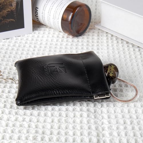 1PCS KBEAR BP01 in Ear Monitor Case for IEMS, Mini Portable PU Leather Headphones Case with Spring-loaded Closure for KZ ZS10 PRO, ZAR, ZAS, Earbuds, IEMs Cable, Eartips, Chargers (Black, Small- 1PCS) - size: SMALL - 1PCS