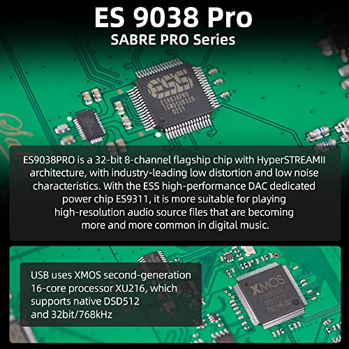 SABAJ A20d 2022 Version DAC Headphone Amplifier LDAC 24bit/96kHz,APTX/HD,SBC,AAC,Second-Generation XMOS Solution Supports DoP256 and Native DSD512,PCM 32bit/768kHz,ES9038PRO Chip with Remote Control - color: A20d 2022 (ES9038PRO)