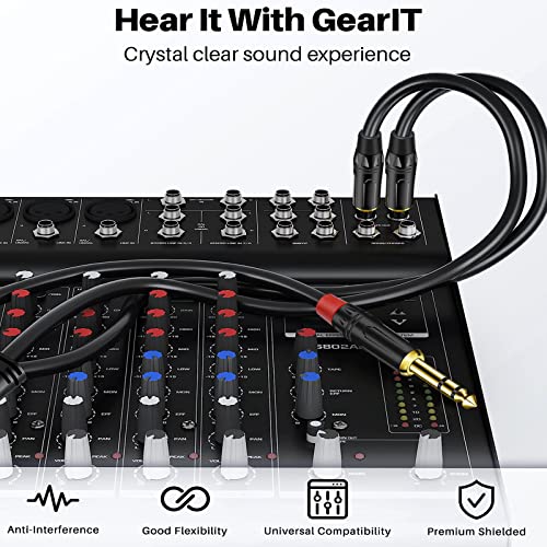 1/4 inch TRS Stereo Y Splitter Insert Cable, Gold Plated Audiowave Series 6.35mm TRS Male to Dual 6.35mm TS Male Mono Breakout Cable, Audio Cord (10FT / 1PACK) - size: 10 FT