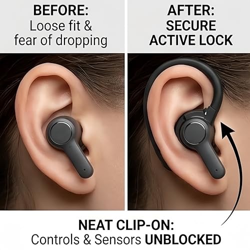 Anti-Drop Ear Hooks Compatible with JBL Tune Buds, Clip-On Sports Earbud Wings for Secure Fit, Support for Gym, Running, and Active Use, 4pc