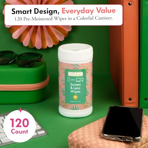 Harbour Island Tech & Lens Wipes Canister for Glasses & Phones, 120 Count | Pre-moistened, lint-free wipes remove smudges without streaks or scratches. Safe for lenses, phones, tablets & screens. - color: Harbour Island