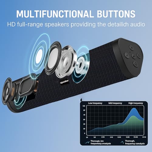 Portable Bluetooth Speaker Home Wireless Sound Bar, Home Theater Speaker System Compatible for PC, Laptop, Smartphones (Black)