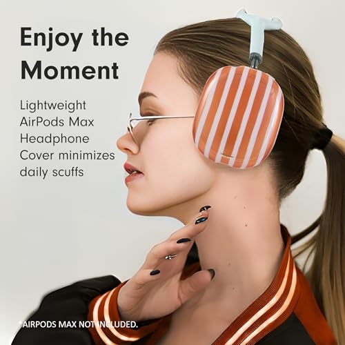Sonix Protective Case for AirPods Max Headphones - Stylish TPU Hard Shell Ear Cup Covers | Abstract Stripe Pumpkin - color: Abstract Stripe Pumpkin