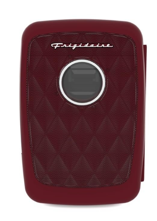 Frigidaire Mini Portable Compact Personal Fridge Cooler, 4 Liter Capacity Chills Six 12 oz Cans, 100% Freon-Free & Eco Friendly, Includes Plugs - Red, BUILT IN BLUETOOTH SPEAKER - color: Red