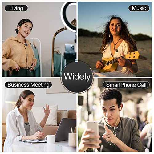 AudioWow - Bluetooth Lapel Mic, Wireless Clip-on Microphone, Bluetooth Lavalier Mic for Smart Phone, Recording, Vlogging, Mixing