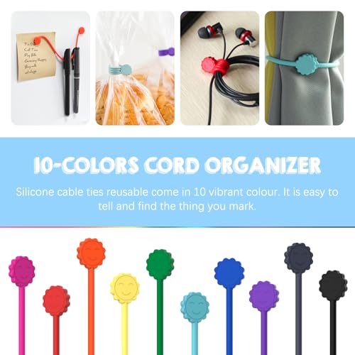 Rich&Ray Silicone Magnetic Twist Ties, Reusable Magnetic Ties - color: Black