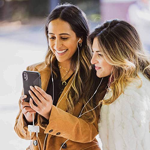 3 in1 Lightning to 3.5mm Headphone Adapter for iPhone | Dual Earphone Jack Audio and Charging Adapter, Headphone Splitter for iPhone 14/13/12/11/XS Max/XR/8/7 Plus/6/iPad